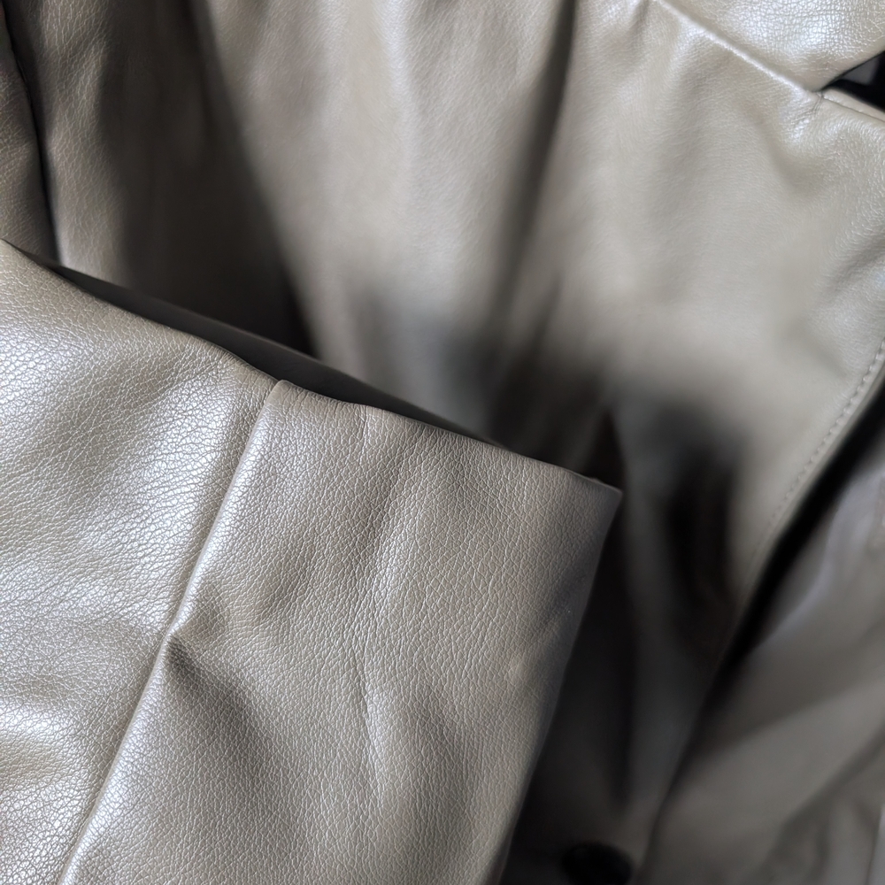 🌿Avec Les Filles | Anthropologie Soft Faux-leather Olive Blazer/Jacket - Picture 3 of 9